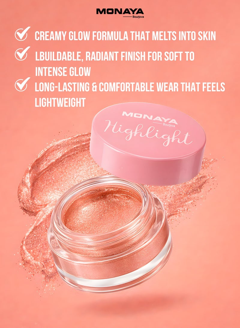 Monaya H001 Glowstick Highlight – Liquid-to-Cream Highlighter for Natural & Glass Skin Glow, Long-Lasting, Vegan & Cruelty-Free - Image 3